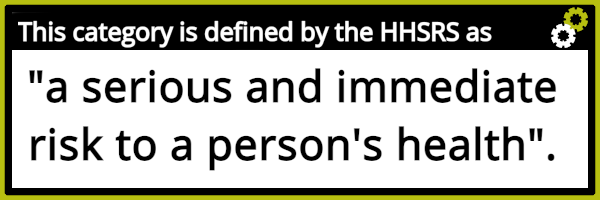 Category 1 is defined by the HHSRS as "A serious and immediate risk to a person's health"